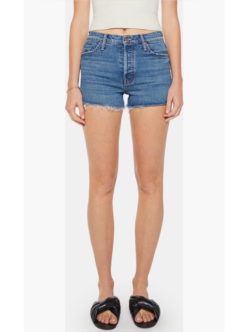 Mother The Tomcat Cutoff Denim Shorts in Thrill Seeker Size 28